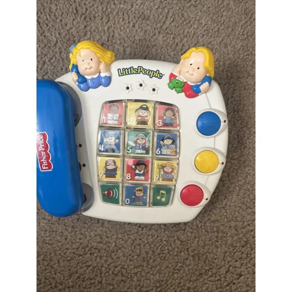 Vtg Fisher Price GROWING SMART Little People TELEPHONE Interactive Phone RARE